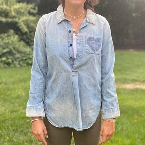 Madewell Jean Shirt with Heart Decal